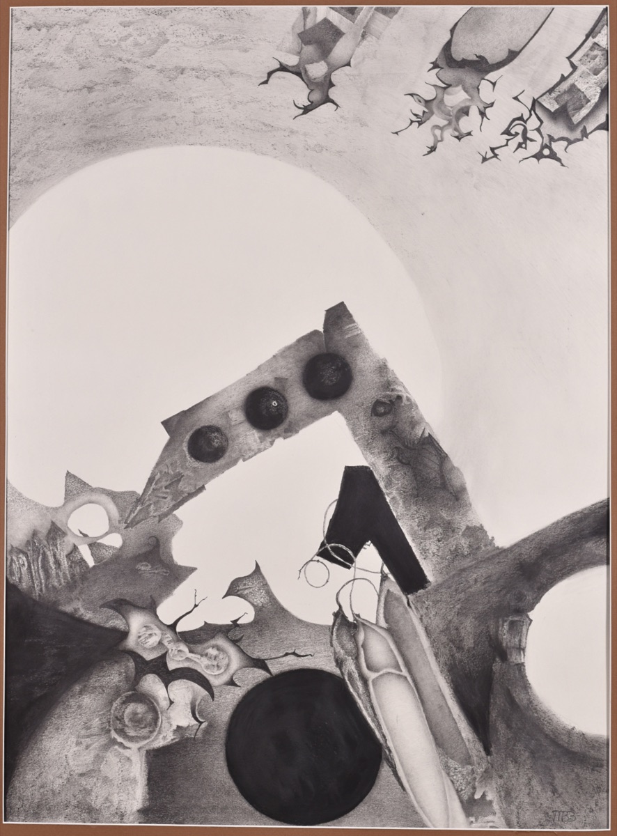 One, graphite drawing by Michael Burlingame